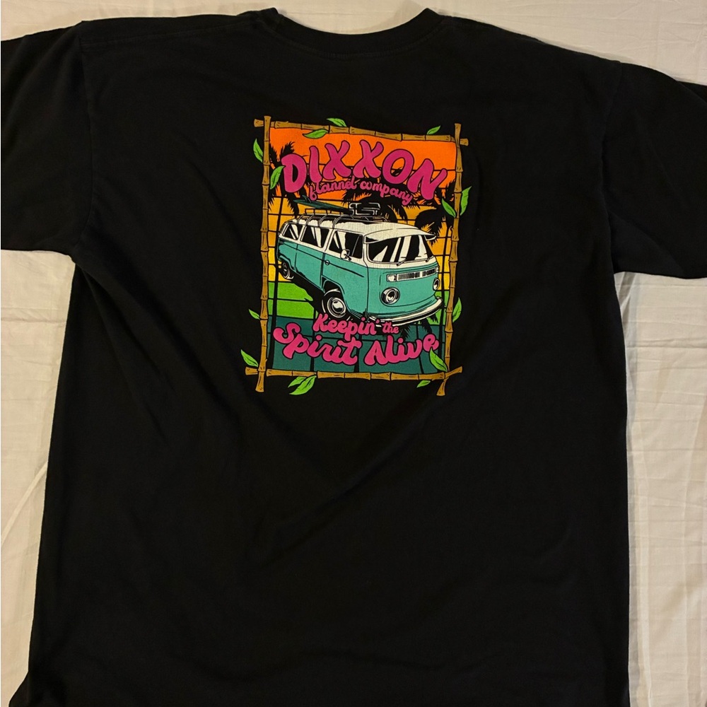 DIXXON Men’s Black Tee with Colorful Van Graphic size XL